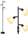 Three Head Floor Lamp With Rotating Heads, 3 Way Dimmer, Includes 3x 4W E12 LED Bulbs, Metal Pole Torchiere Standing Lamp