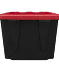 Heavy Duty 27 Gallon Storage Bin 2 Pack Large Plastic Container With Secure Snap On Lid Industrial Home Organization Tote Box side view