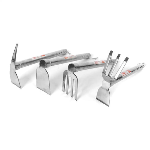 Four stainless steel do it all double ended hoe garden tools for weeding and edging versatile landscape shovel lightweight durable