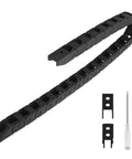CNC Cable Drag Chain 10mm By 10mm Inner Size, 1 Meter Length Bridge Type Non Openable Black Plastic Wire Carrier Chain With End Connectors