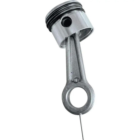 Rock Solid Cast Iron 2HP Big Bore Air Compressor connecting rod and piston assembly for enhanced air volume performance.