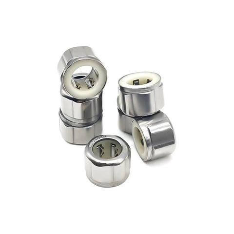 Five Pack One Way Needle Roller Bearings 10X16X12Mm Pre Lubricated Smooth Ride Zero Drag Heavy Duty Clutch Assembly for Fishing Tackle and Hydraulic Systems stacked.