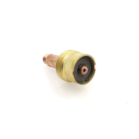 Close-up of TIG Torch Consumables Kit with gas lens and collet body for 17 18 26 series torches pro grade replacement fits Lincoln PTA