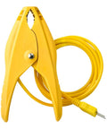 Pipe Clamp Thermocouple for HVAC Systems, Three Eighths to One and Three Eighths Inch Range, yellow clamp and wire