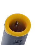 Close-up of Lil Ripper Wire Stripper with slitting blade and V-notch for NM cable stripping, black and yellow design.