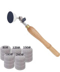 Beast Bowl Sander Kit For Woodworking With 2 Inch Hook And Loop Pad 11.8 Inch Hardwood Handle Including 50 Sandpaper Discs