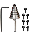 Seven Piece Top Mounted Bearing Replacement Kit For Rabbeting Router Bits with ball bearings and hex key
