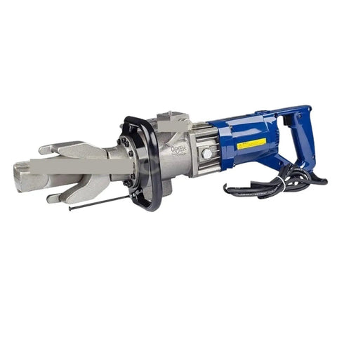 Portable Electric Rebar Bender Cutter For 16mm Steel Bars, hydraulic heavy-duty tool, designed for quick cuts and bends, compact size.