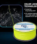 Beast Grade Braided Fishing Line Blue Camo 30 Pound Test 300 Yards in a spool showcasing color lock technology and UV resistance.
