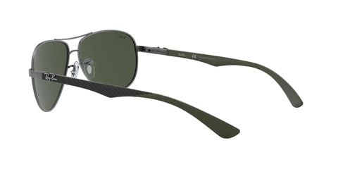 Side view of Carbon Fiber Frame Polarized Aviator Sunglasses For Men Dope Lightweight Durability With Gunmetal Finish And Dark Green Lenses