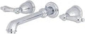 English Country Style Wall Mount Roman Tub Faucet In Polished Chrome, Solid Brass Build With No Drip Ceramic Disc Cartridge For Smooth Flow