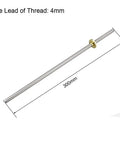 Stainless Steel Lead Screw Rod 8Mm Diameter 300Mm Length With Copper Nut For 3D Printer Z Axis T8 4 Lead Trapezoidal Thread Durable