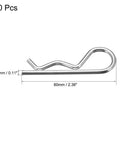 Hair Pin Cotter Pins 3mm By 60mm R Shaped Trailer Fastener Kit For Tractor And Mower Hitches Carbon Steel Galvanized Finish 10 Pieces