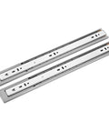 Silent Heavy Duty Cabinet Drawer Slides Featuring Three Section Steel Rails That Roll Real Smooth For Effortless Gliding And Durable Replacement Tracks Built To Handle Daily Kitchen Or Office Organization, silver steel slides.