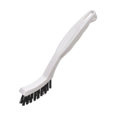 Flo Pac Grout Brush With Nylon Bristles For Tight Grout Lines And Seams 8 Inch Angled Handle For Easy Scrubbing In Bathroom And Kitchen Tile White For Tile Surfaces