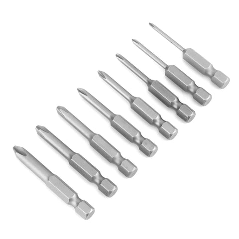 Top Notch 8 Pcs Chrome Vanadium Screwdriver Bit Set With S1/4 Inch Shank For Electric Drill And Home Rides Plus Auto Work Durable Phillips Cross Bits That Get The Job Done Fast Without Breaking A Sweat. 8-piece chrome vanadium Phillips screwdriver bits, 1/4 inch shank