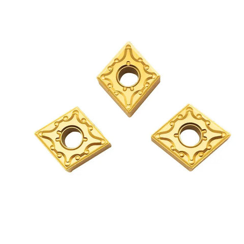 Pro Grade Carbide Turning Inserts CNMG431 CNMG432 Gold PVD Coated for CNC Lathe Machining Steel and Stainless Steel Parts
