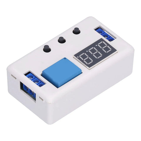 Adjustable Delay Timer Relay Module For Automation Projects, Industrial Grade DC 12V Controller With Optocoupler Isolation For Noise Immunity And Stable Signals, Easy Setup, Power Loss Memory, DIY Friendly And Pro Ready, white housing with display