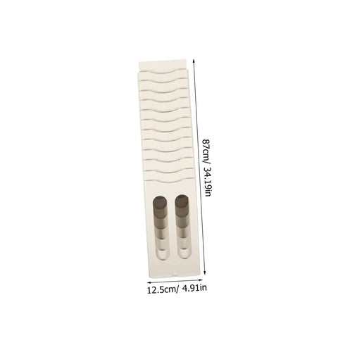 Heavy Duty Wall Mount Card Holder For Garage Shop Warehouse Factory Slick Plastic Label Tag Rack features a grey sturdy design with slots.