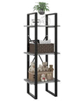 3 Tier Industrial Book Cabinet for Small Spaces open front bookshelf with 3 shelves, engineered wood, home office storage