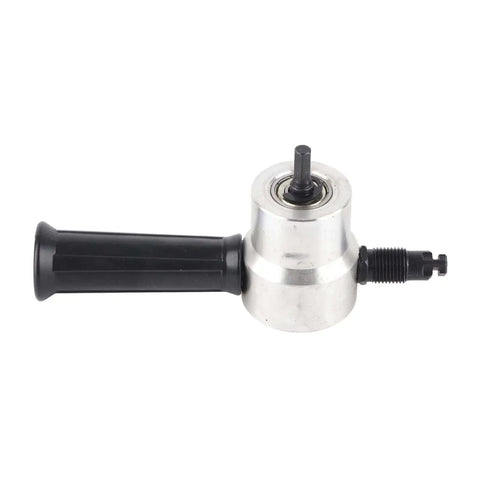 Pro Grade Double Head Metal Nibbler Cutter For Sheet Metal And Aluminum Construction, metal tool with black handle, side view