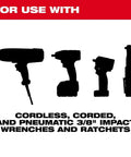 Silhouettes of impact wrenches and ratchets for Shockwave Impact Duty Three Eighths Inch Drive Extension Set Three Piece Black Pro Grade Socket Extension Kit for Automotive and Industrial Use Heavy Duty Tools