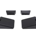 Premium 4 Piece Rubber Hood Bumper Support Kit For T680, T880, And 579 Trucks. Durable Upper Lower Latch Bumper Stops With OE Parts To Fix Rattling Issues. Keep Your Ride Tight And Smooth Today Without Breaking The Bank On Expensive Repairs From. four black rubber hood bumper stops shown front view