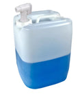 Heavy Duty Plastic Drum Spigot Built To Nix The Drip Drama And Keep Pouring Dead Simple For Three Quarter NPT Water Tanks One Inch Outer Diameters And Six Gallon Jerrycans on a blue container.