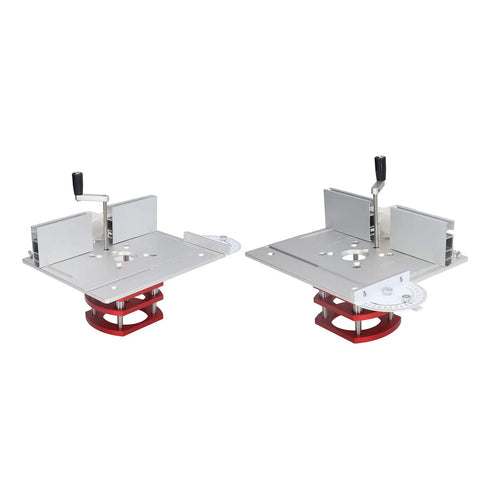 Dead Nuts Accurate Router Lifting Table Base for Woodworking Slotting Trimming and Chamfering Smooth Aluminum Lift Platform view with precision height dial