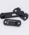 2pcs Stainless Steel Door Hasp Latch, Rust Proof Gate Lock with Screws, showing detailed view of the latches and their slots.
