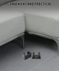 4 Pack Outdoor Furniture Clips Set For Sectional Sofas Plastic Patio Fasteners shown with two metal sofa legs