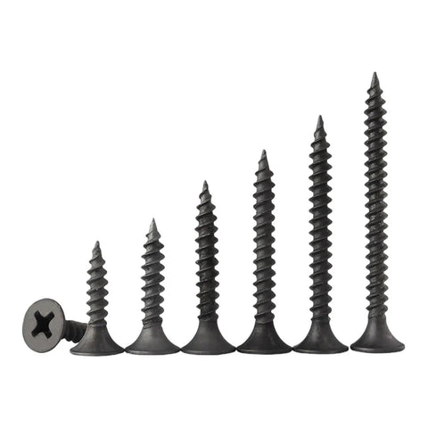 Black Phillips Flat Head Wood Screws Size Six Gauge 35 Millimeter Carbon Steel 50 Pack Built For Fast Tough As Nails Hidden Joints