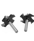Get 1PC 4-Flute T-Slot Router Bit With Precision Wood Slotting And Jointing Cutter For Cabinetry Projects That Get The Job Done Right, black carbide bits.