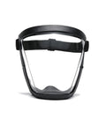 Anti Fog Clear Face Shield For Adults Glasses Friendly Plastic Shield With Full Face Protection Durable Clear Shield That Stays Fog Free Easy To Clean Black Frame Ideal For Daily Interactions All Day Comfort And Safety shown from front view