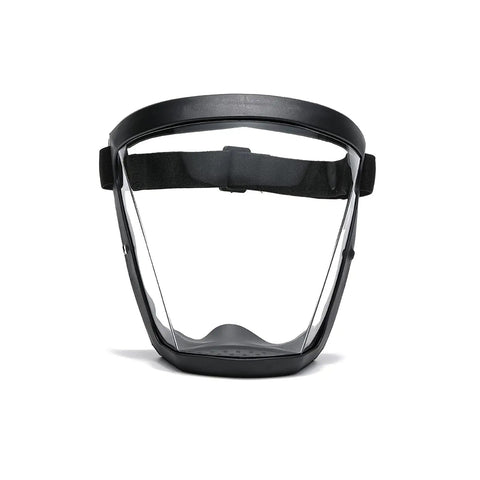 Anti Fog Clear Face Shield For Adults Glasses Friendly Plastic Shield With Full Face Protection Durable Clear Shield That Stays Fog Free Easy To Clean Black Frame Ideal For Daily Interactions All Day Comfort And Safety shown from front view