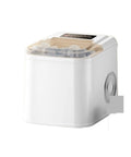 Portable Ice Maker Countertop Delivers Dual-Size Bullet Ice With Basket And Scoop For No Sweat 26 Lbs Daily Production And Auto Clean Action in sleek white design.