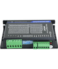 Front view of StepperOnline DM556T digital stepper driver module with green terminal blocks