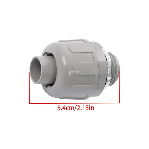 Heavy Duty Thirty Six Piece Half Inch PVC Liquidtight Straight Conduit Connectors For Electrical Wiring Jobs That Rock Solid And Dang Tough And Tough, grey fitting detail.