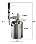 Badass Top Shelf Nitro Cold Brew Coffee Maker Mini Keg With Rapid Nitrogen Gas Dispenser Setup showcasing stainless steel design and tap system.