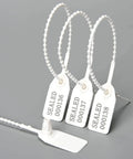 Plastic Tamper Seals And Pull Tight Zip Ties For Security Tags Numbered Disposable Self Locking Ties 250mm Length White 100 Pieces