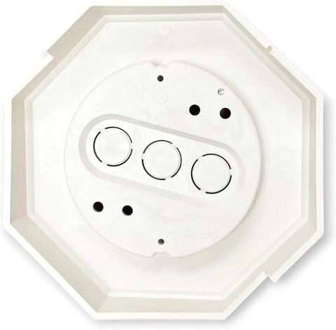 Pro Grade Non Metallic Siding Mounting Kit With Built In Electrical Box For One Quarter Inch And Five Sixteenth Inch Lap Siding And Shingles Octagon Outdoor Light Fixture Mount White One Pack, white octagon mount