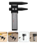 2pcs ABS Wheel Bolt Spacing Tool for Wheel Hub Precision Measurement, black measuring tool for accurate wheel hub measurements.