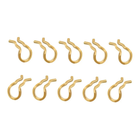 High-Octane 10 Pack Stainless Steel Bike Brake Caliper Repair Kit Featuring Premium Retaining Spring Clips And Cotter Pins For Rock Solid Durability And Smooth Ride Maintenance That Gets The Job Done Right. 10 golden brake spring clips