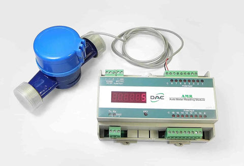 1 Inch NTEP IP68 NSF61 Non Lead Potable Water Meter With Pulse Output And Couplings Inline Horizontal Mount Gallons Readout For Accurate Home Or Industrial Water Tracking, with AMR module and cable