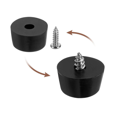 10 Pack Round Rubber Bumper Feet With Stainless Steel Washer And M3x10mm Phillips Screws shown in assembly view.