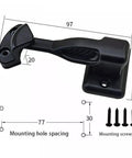 Push To Open Cabinet Latch Lock For RV Cupboard Drawers Replacement For Camper Trailer Boat Black with measurements and screws