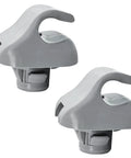Two durable sun visor clip retainers for Honda Civic CRV Odyssey Accord Pilot TSX Ridgeline in gray, easy install hook replacement.