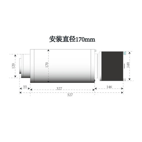 Technical diagram of Water Cooled CNC Spindle Motor For Engraving And Milling, 3KW To 11KW Range, with dimensions in millimeters