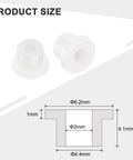 White nylon flanged sleeve bearing, bore 2mm, OD 4.4mm, length 4.1mm; two shown (60 pcs)