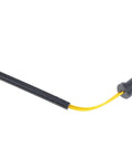 Front-right brake pad wear sensor for Mercedes-Benz S550; side view, black housing with yellow wires and red seal